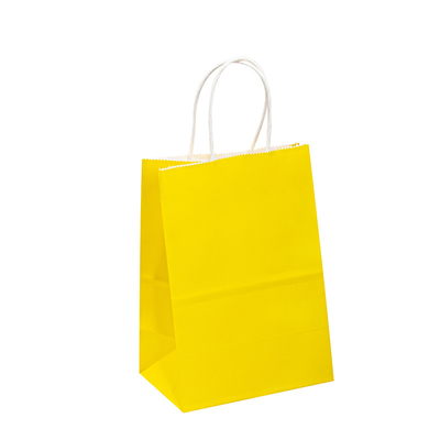 Yellow Garment Paper Bags , Sustainable Kraft Shopping Bags With Handle