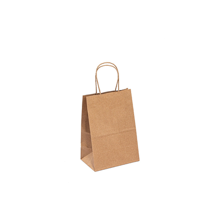 Custom Printing Food Carrier Brown Kraft Takeaway Twisted Handle Paper Bags