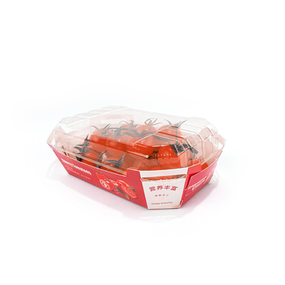OEM ODM Fruit And Vegetable Packaging Boxes Cardboard Paper With PET Lid