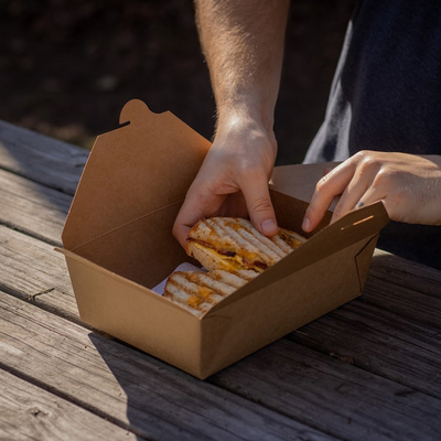 Take Out Food Container Paper Box Oilproof For Bento Noodle Meal Lunch