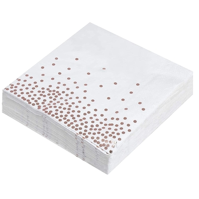 Rose Gold Foil Paper Napkin Tissue Biodegradable For Wedding Reception