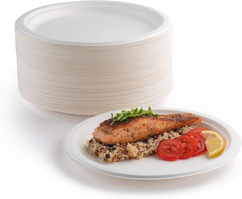 OEM Microwave Safe Kraft Paper Plate Compostable Greaseproof