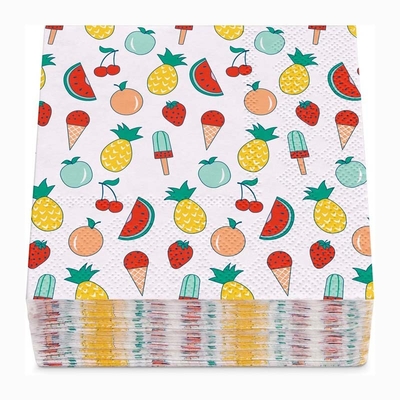 CMYK Pantone Printing Logo Paper Napkins , Compostable Tissue Napkin Serviette