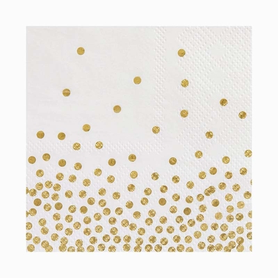 Square Gold Foil Paper Napkin Tissue Sustainable For Cocktail