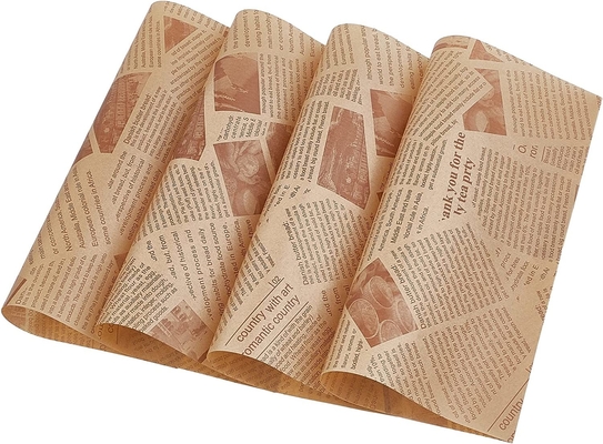 Logo Printing Custom Wax Paper , Food Safe Brown Wax Paper Sheets