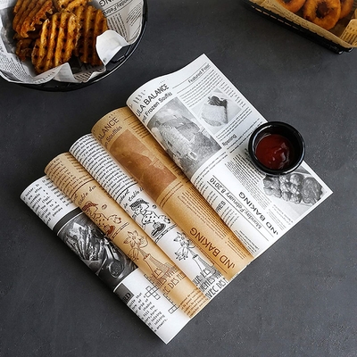 Logo Printing Custom Wax Paper , Food Safe Brown Wax Paper Sheets