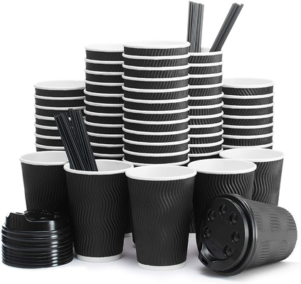 Biodegradable Paper Coffee Cup Disposable Double Wall Flexo Printing
