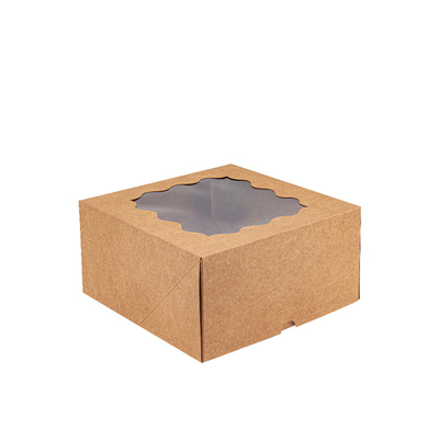 Cookie Baking Takeaway Paper Box , Sustainable Cake Box With Window Lid