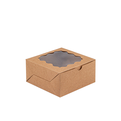 Compostable Rectangular Cake Box With Window For Wedding Afternoon Tea