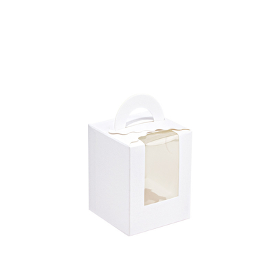 OEM Eco Friendly Kraft Paper Cake Box With Transparent Window 60gsm Thickness