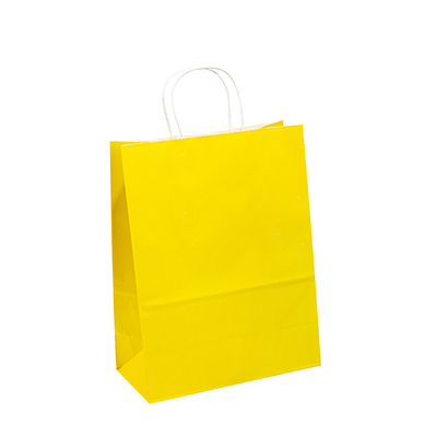 Yellow Garment Paper Bags , Sustainable Kraft Shopping Bags With Handle