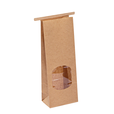 Eco Friendly Kraft Paper Packing Bags , Brown Craft Bags FDA SGS Certifications