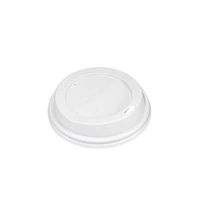 White Compostable Eco Friendly Coffee Cup Lids For Takeaway