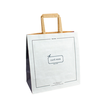 OEM Printing Recycle Craft Handle Paper Bags Food Packaging Take Away