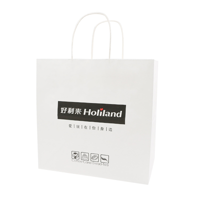 MOQ 50000 Handle Paper Bags Sustainable For Fast Food Solutions